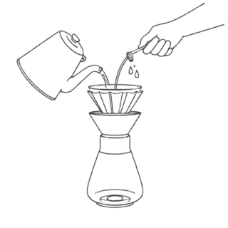 Aqueça e enxágue o filtro